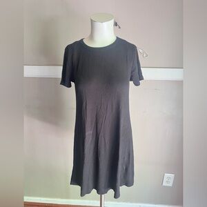 Poof! Black Short-Sleeve A-Line Tee Dress
